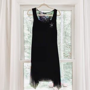 Spense Size Large Sleeveless Black Midi Dress